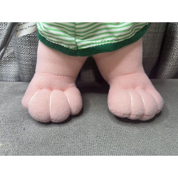 VTG Hugfun Fishing Boy Plush Stuffed Toy Pole Basket White Hair 10 Inch Clothes - Picture 4 of 16